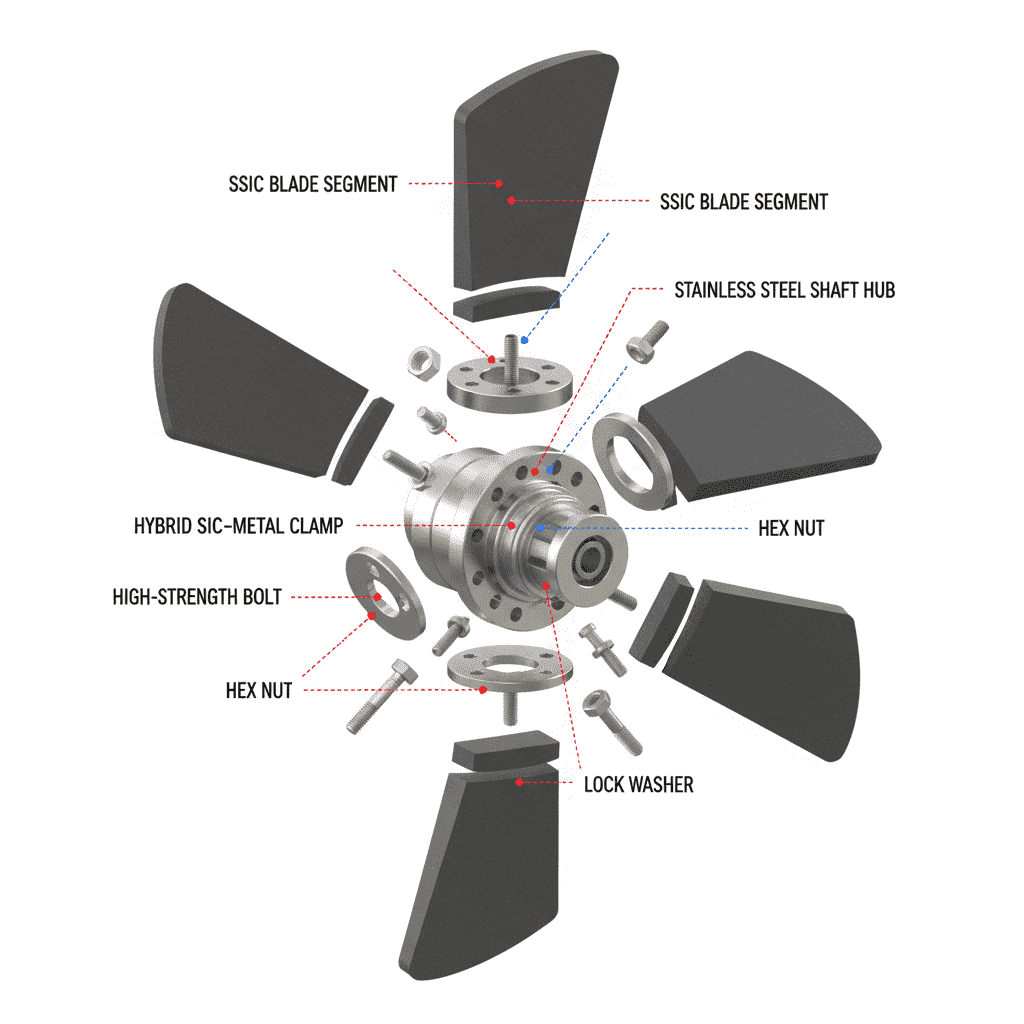 Türkiye’de endüstriyel kükürt giderme sistemleri için karbür silisyum karıştırıcı kanatları 
