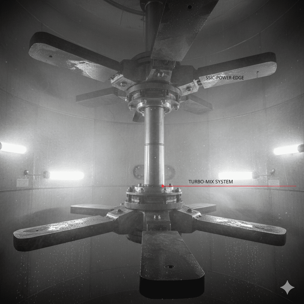 Türkiye’de endüstriyel kükürt giderme sistemleri için karbür silisyum karıştırıcı kanatları 